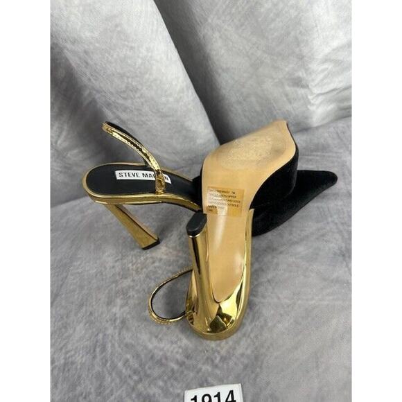 Steve Madden Womens Drew Velvet Patent Leather Slingback Heels Shoes Size 7 - Picture 3 of 6
